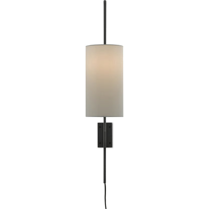 Tamsin Wall Sconce by Currey and Company in oil rubbed bronze. Made from metal in a modern style.