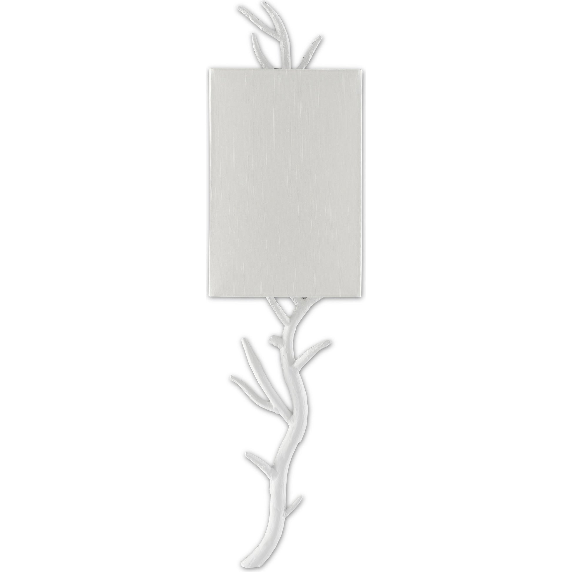 Baneberry Wall Sconce by Currey and Company in gesso white. Made from wrought iron in a transitional style.