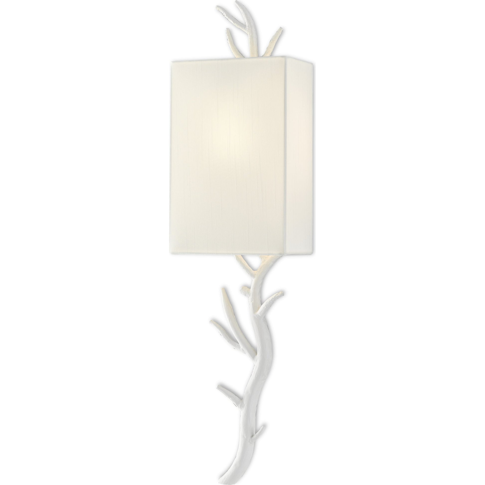 Baneberry Wall Sconce by Currey and Company in gesso white. Made from wrought iron in a transitional style.