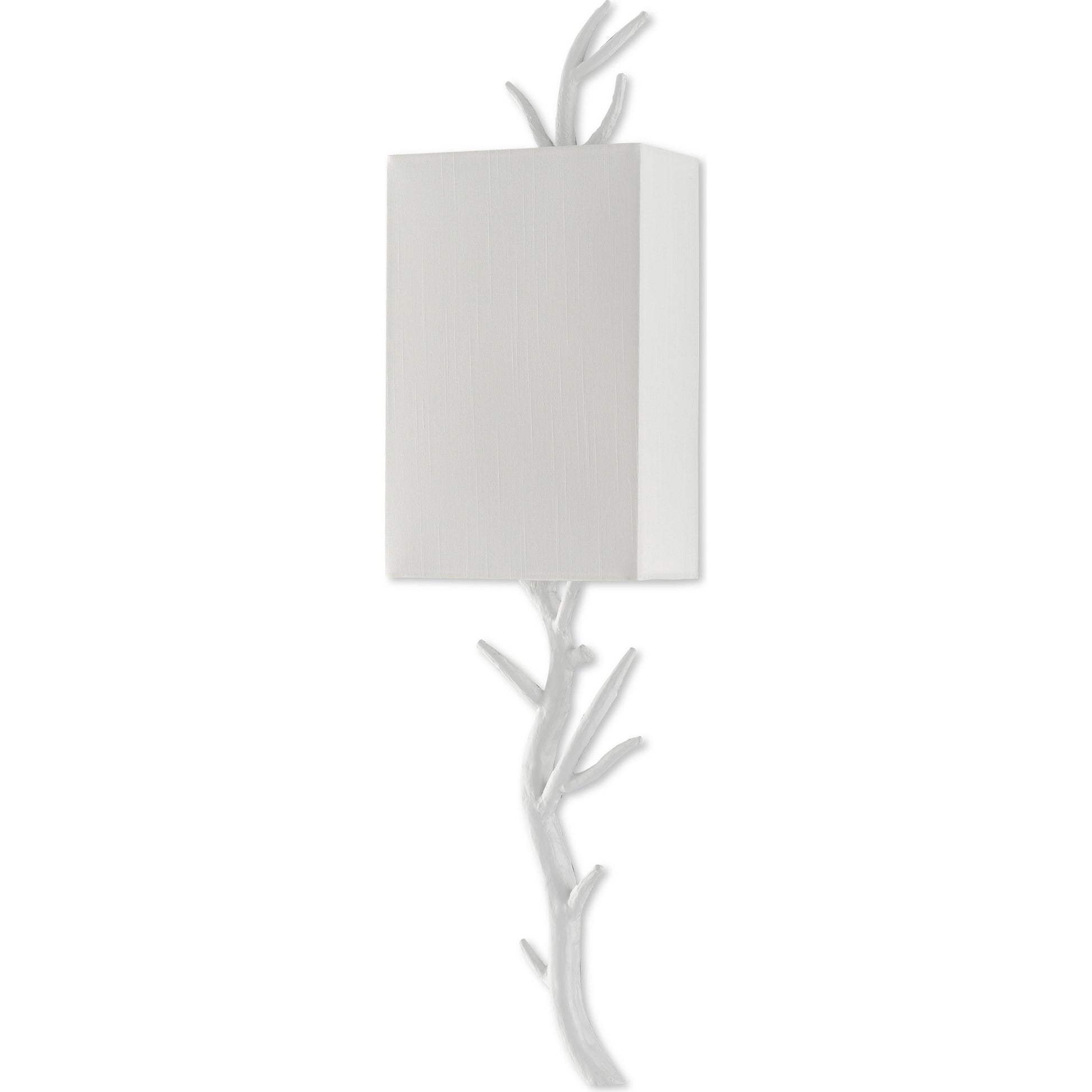 Baneberry Wall Sconce by Currey and Company in gesso white. Made from wrought iron in a transitional style.