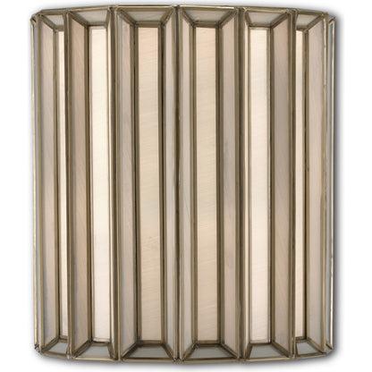 Daze Wall Sconce by Currey and Company in antique brass, white. Made from iron, milk glass in a transitional style.