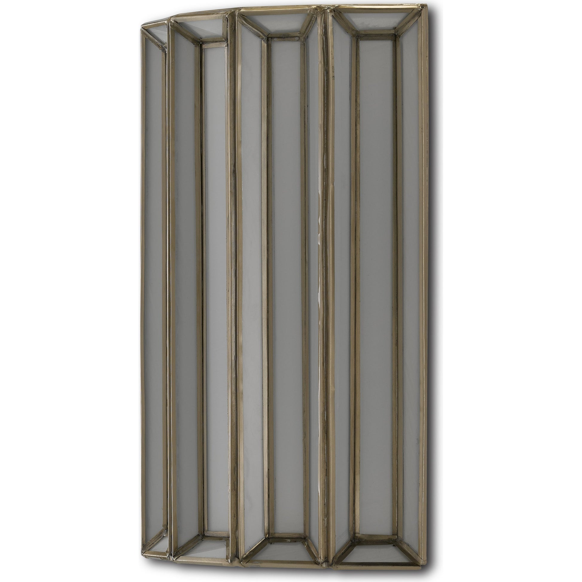 Daze Wall Sconce by Currey and Company in antique brass, white. Made from iron, milk glass in a transitional style.
