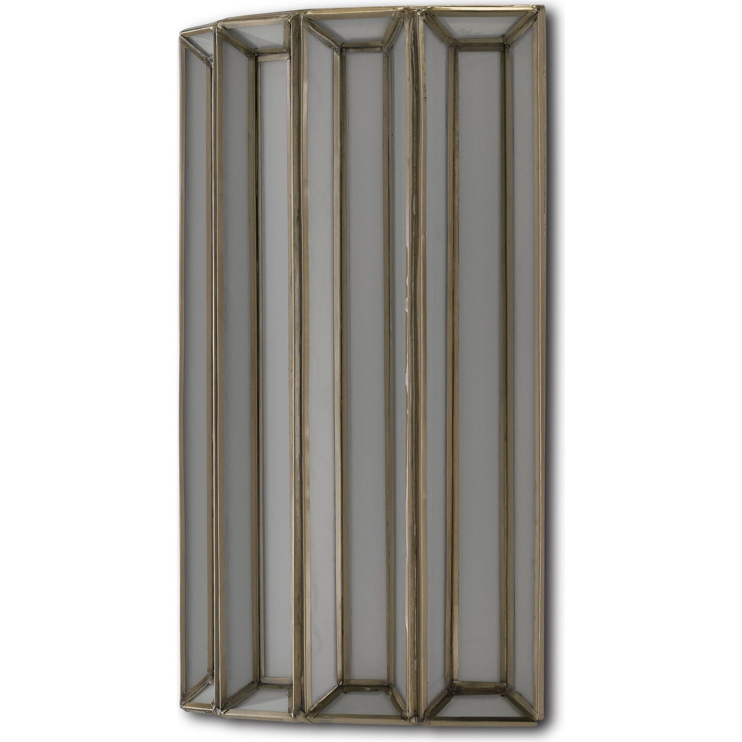 004 SR-890091 | Additional Silo | Daze Wall Sconce by Currey and Company in antique brass, white. Made from iron, milk glass in a transitional style.