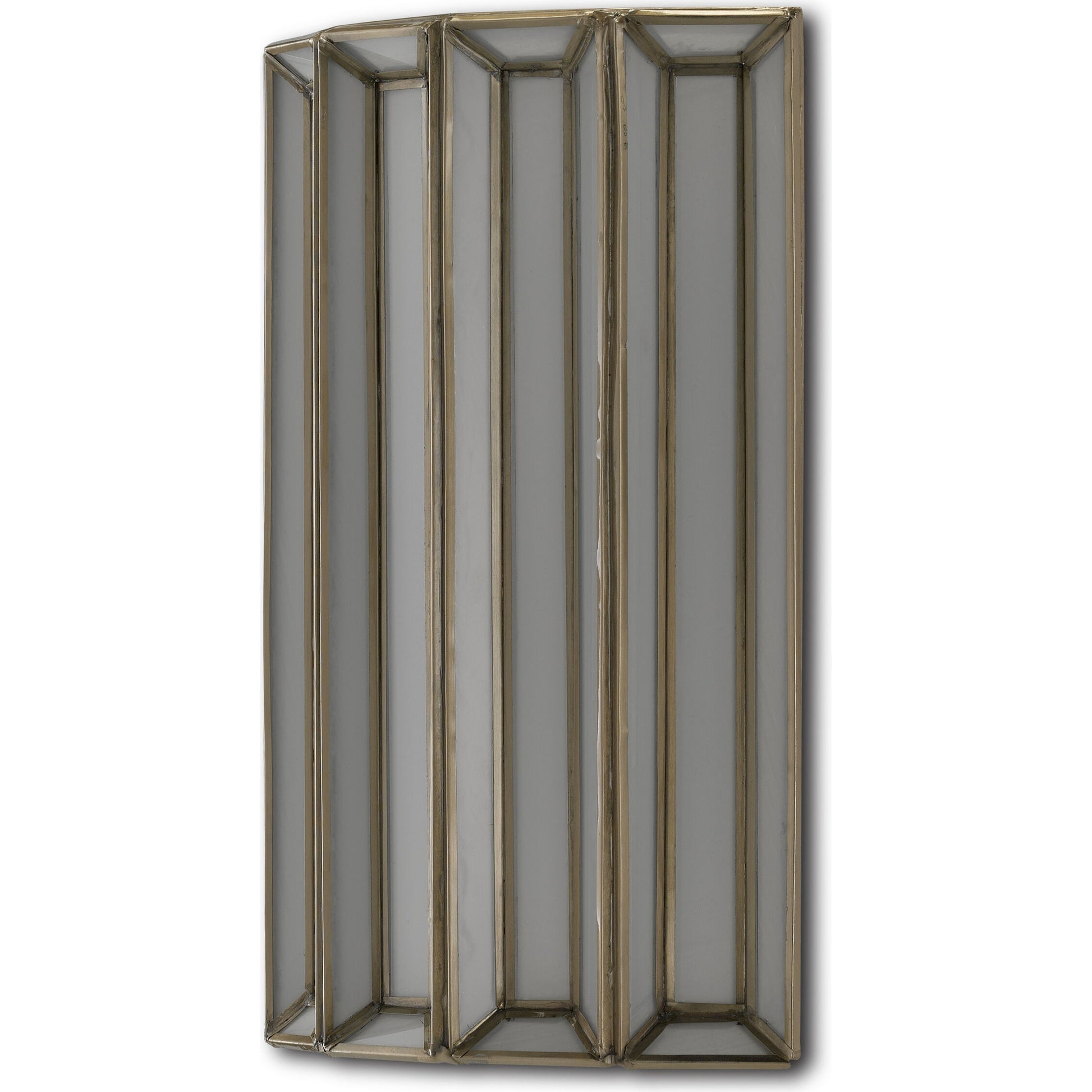 Daze Wall Sconce by Currey and Company in antique brass, white. Made from iron, milk glass in a transitional style.