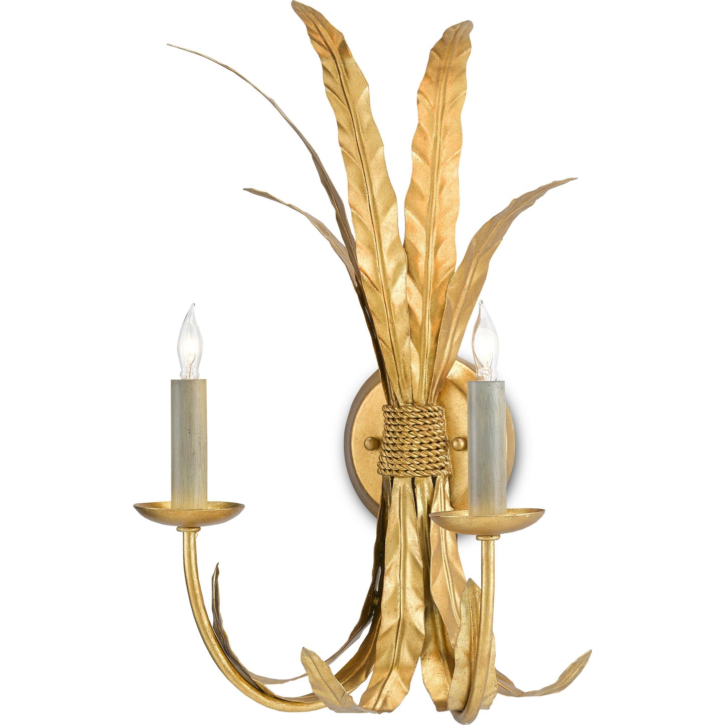 002 SI-1894189 | Additional Silo | Bette Wall Sconce by Currey and Company in grecian gold leaf. Made from wrought iron in a transitional style.