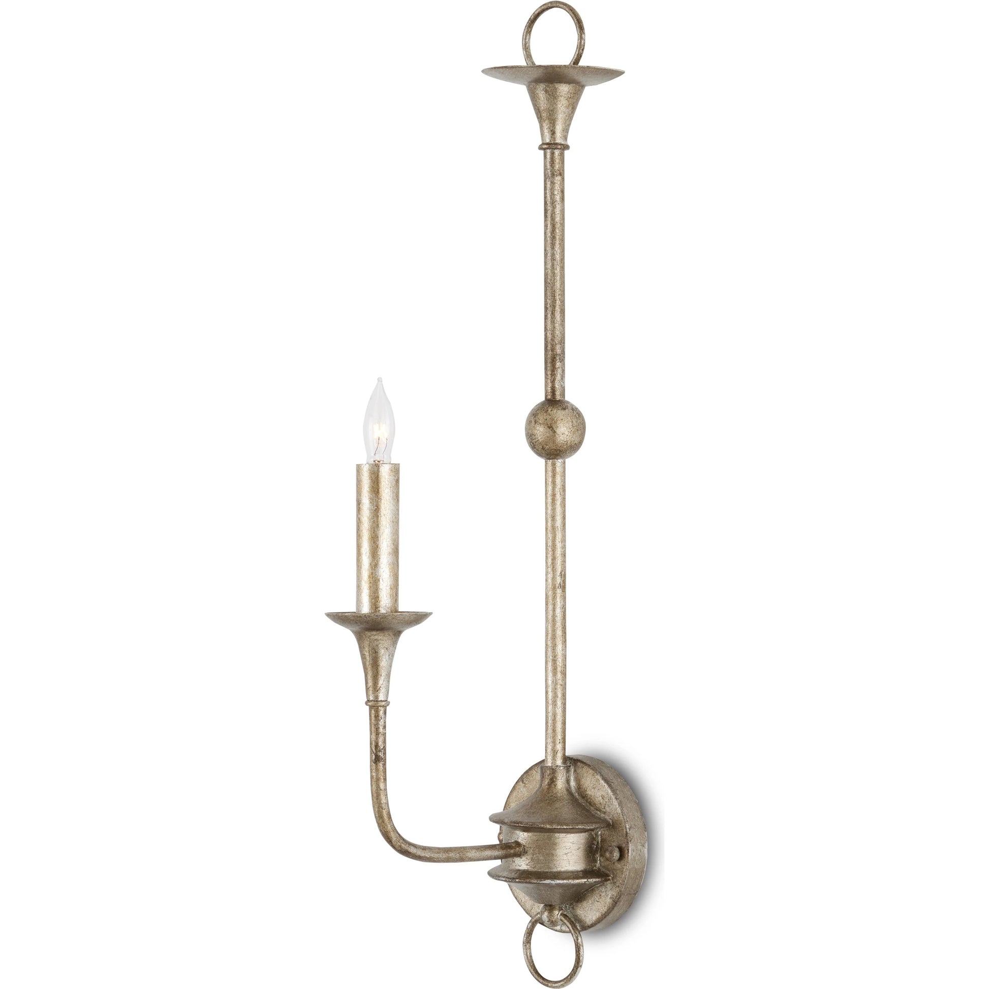 Nottaway Single Wall Sconce by Currey and Company. Made from wrought iron in a traditional style.