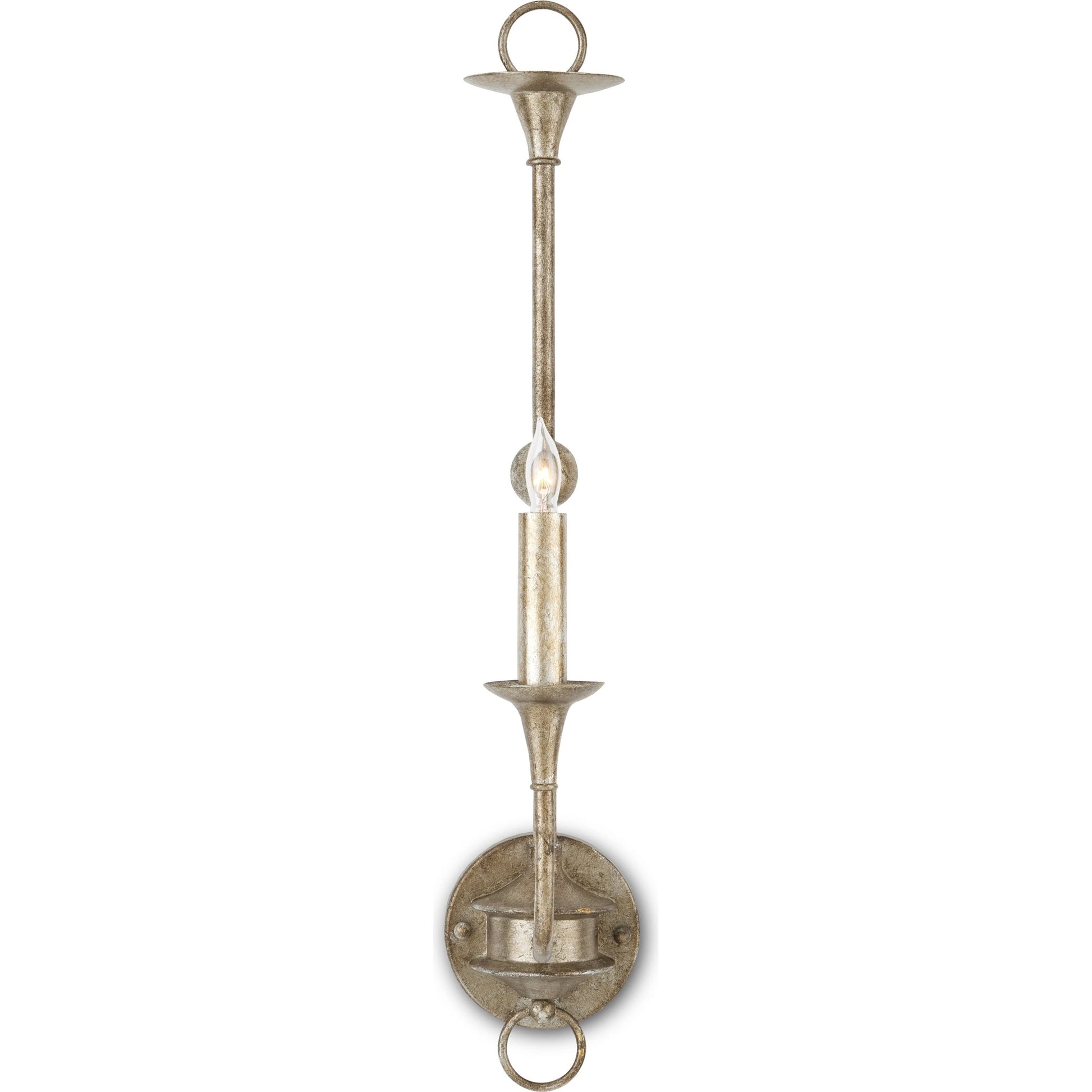 Nottaway Single Wall Sconce by Currey and Company. Made from wrought iron in a traditional style.