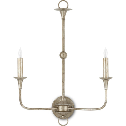Nottaway Double Wall Sconce by Currey and Company. Made from wrought iron in a traditional style.