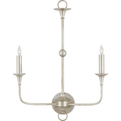 Nottaway Double Wall Sconce by Currey and Company. Made from wrought iron in a traditional style.