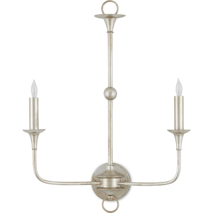 Nottaway Double Wall Sconce by Currey and Company. Made from wrought iron in a traditional style.