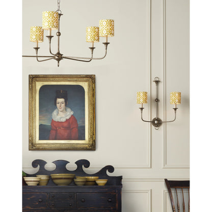 Nottaway Double Wall Sconce by Currey and Company. Made from wrought iron in a traditional style.