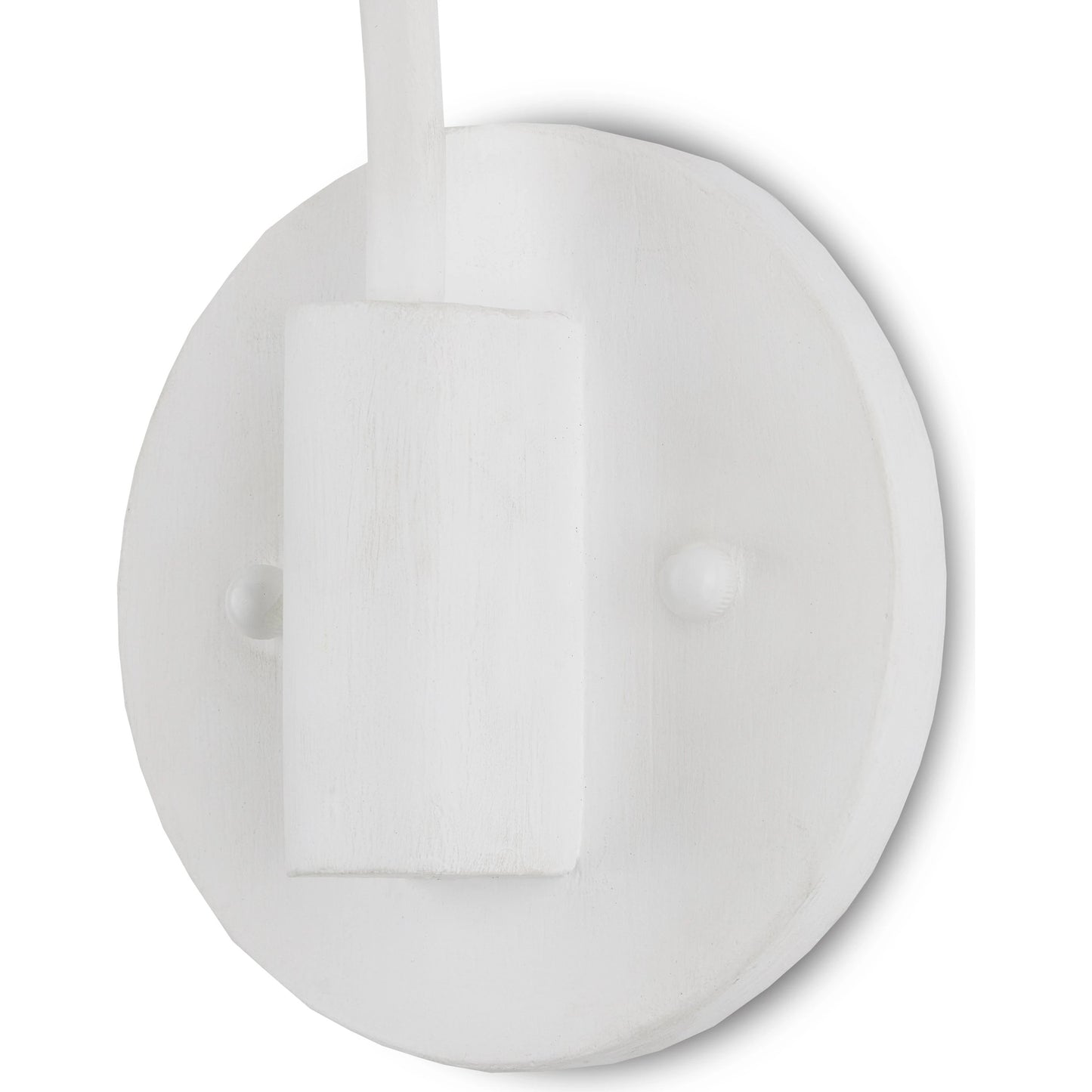 002 SI-1923815 | Closeup | Basket Swing-Arm Wall Sconce by Currey and Company in gesso white, bleached white. Made from wrought iron, arurog in a cottage & farmhouse style.