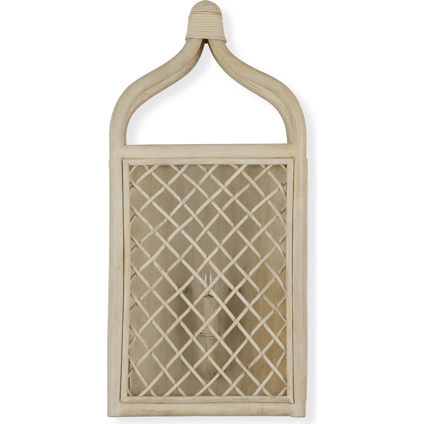 003 SI-2007905 | Additional Silo | Wanstead Ivory Wall Sconce by Currey and Company in bleached natural, antique pearl. Made from rattan, wrought iron in a cottage & farmhouse style.