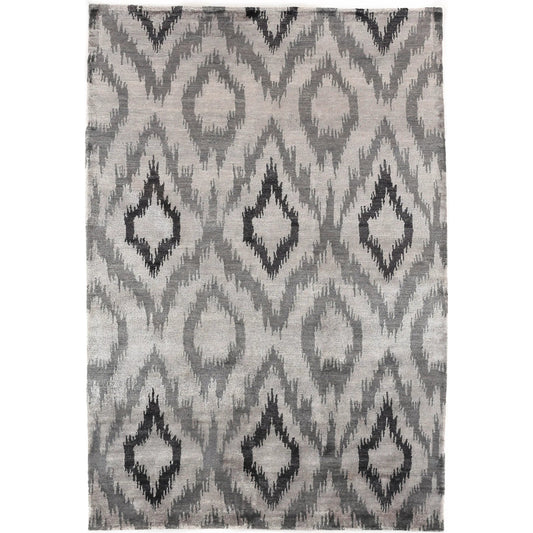 Bamboo Silk 5001 Rug by Exquisite Rugs in silver, charcoal. Made from bamboo silk in a unique style.