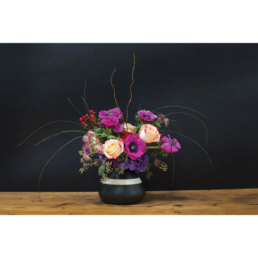 Tribeca Vase by Accent Decor in black. Made from ceramic in a modern style.