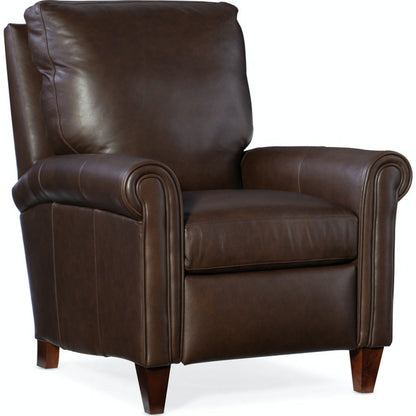 Haskins 3-WAY Reclining Lounger by Bradington-Young by Hooker Furniture in brown and mahogany finish. Made from 100% leather in a unique style.