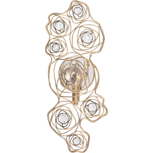 Ethereal Rose Sconce by Varaluz in havana gold ombre, polished stainless accents. Made from unique in a unique style.