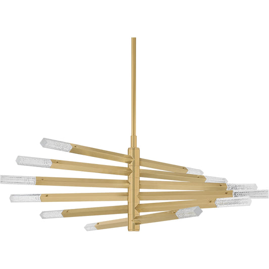 Strasbourg Chandelier by Corbett in vintage brass. Made from brass in a unique style.