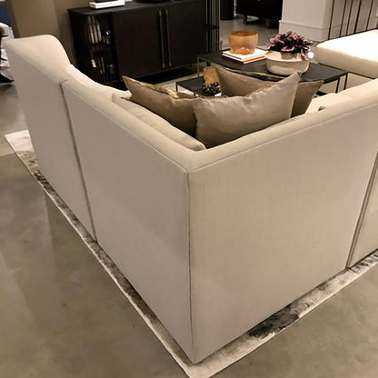 Alder Sectional Corner Chair by Global Views in universal corner. Made from 7, 8 furniture grade hardwood, plywood mix kiln dried wood in a modern style.