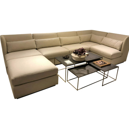 Alder Sectional Corner Chair by Global Views in universal corner. Made from 7, 8 furniture grade hardwood, plywood mix kiln dried wood in a modern style.