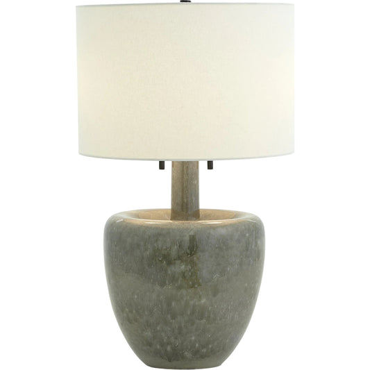 Impression Lamp by Global Views in green. Made from earthenware, steel in a modern style.