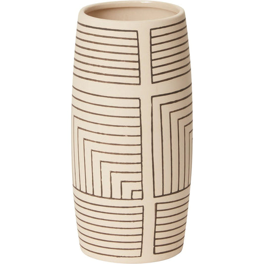Sequence Vase by Accent Decor in off-white. Made from ceramic in a modern style.