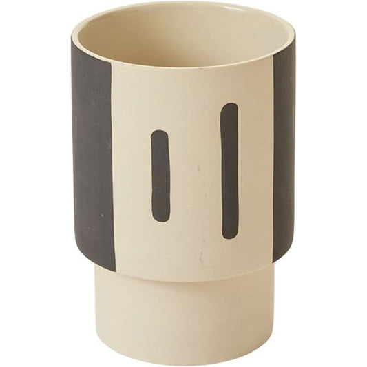 Trabar Pot by Accent Decor in black. Made from ceramic in a modern style.