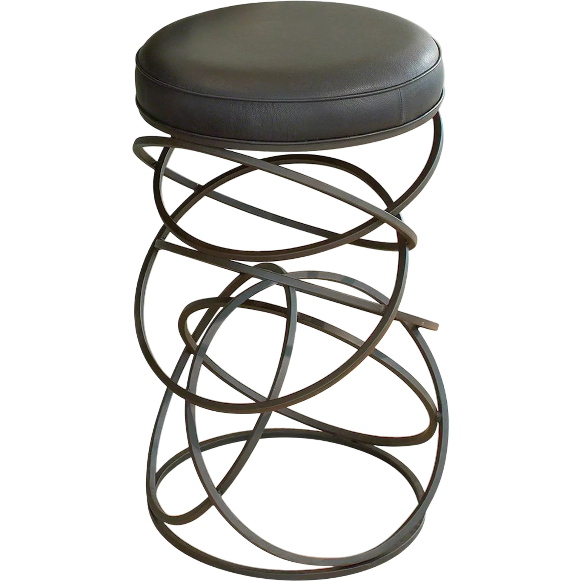 Ring Bar Stool by Global Views in brown, black powder coat. Made from iron in a modern style.