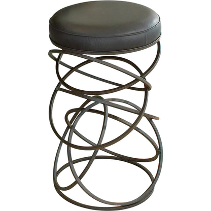 Ring Bar Stool by Global Views in brown, black powder coat. Made from iron in a modern style.