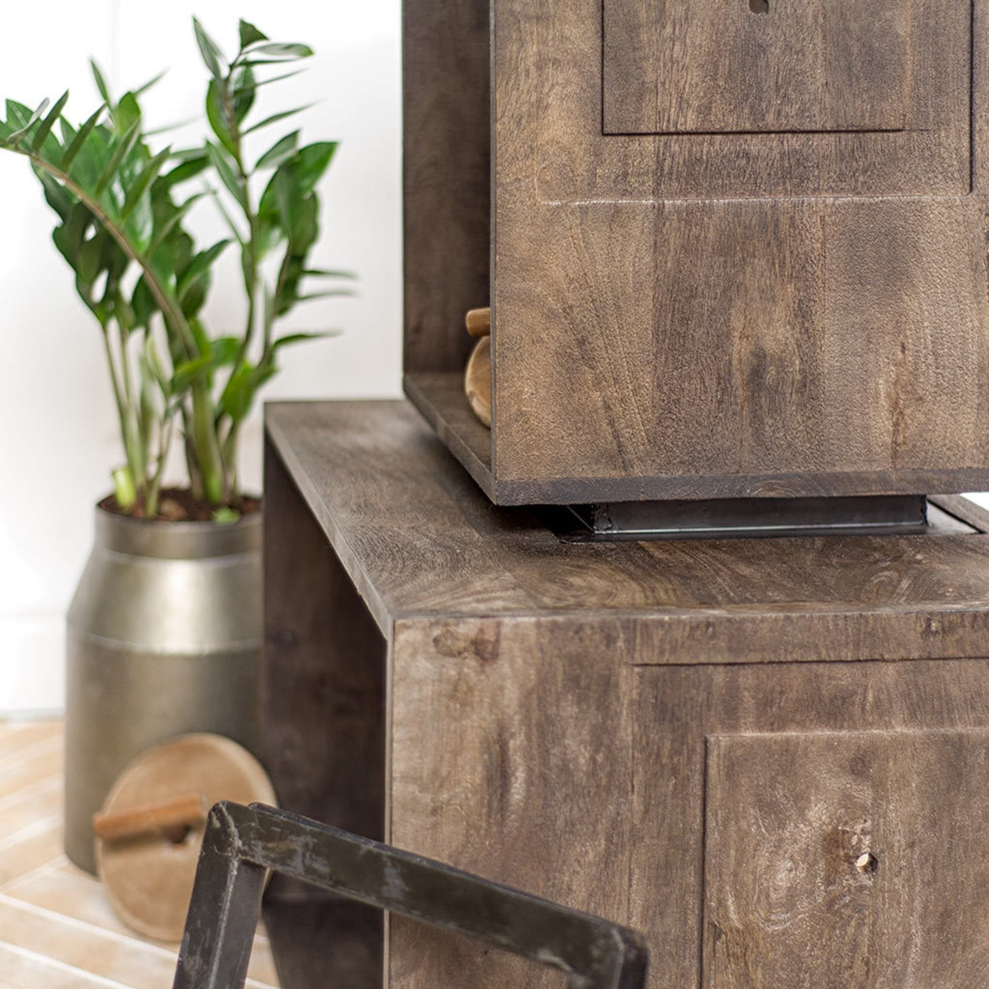 Simul Shelving Unit by Mercana in beige. Made from unique in a coastal style.