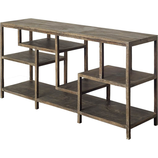 Wright Console Table by Mercana in brown. Made from unique in a eclectic & global style.