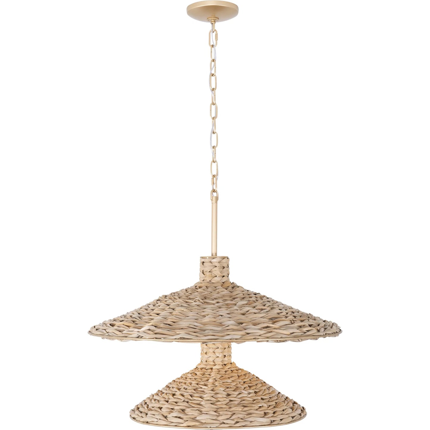 001 SI-2332105 | Primary Silo | Hilton Head 2-Tier Pendant by Varaluz in french gold, natural seagrass. Made from unique in a rustic style.
