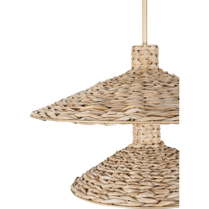 Hilton Head 2-Tier Pendant by Varaluz in french gold, natural seagrass. Made from unique in a rustic style.