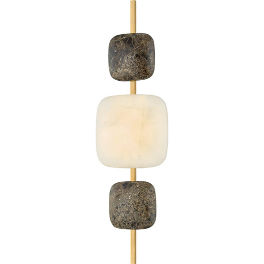Salisbury Wall Sconce by Corbett in vintage brass. Made from brass in a unique style.