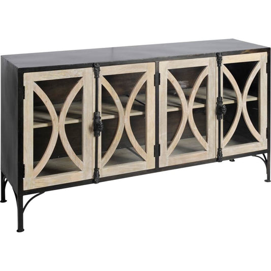 Constance Sideboard by Mercana in black, tan. Made from unique in a traditional style.