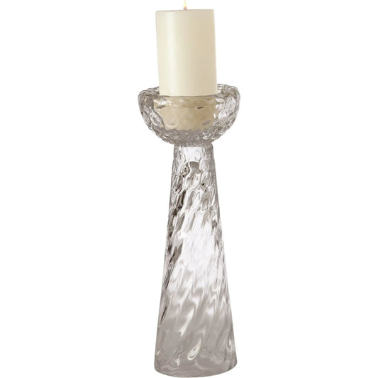 Honeycomb Candleholder by Global Views. Made from glass in a transitional style.