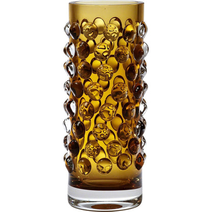 Bubble Wide Vase by Global Views in brown. Made from art glass in a transitional style.
