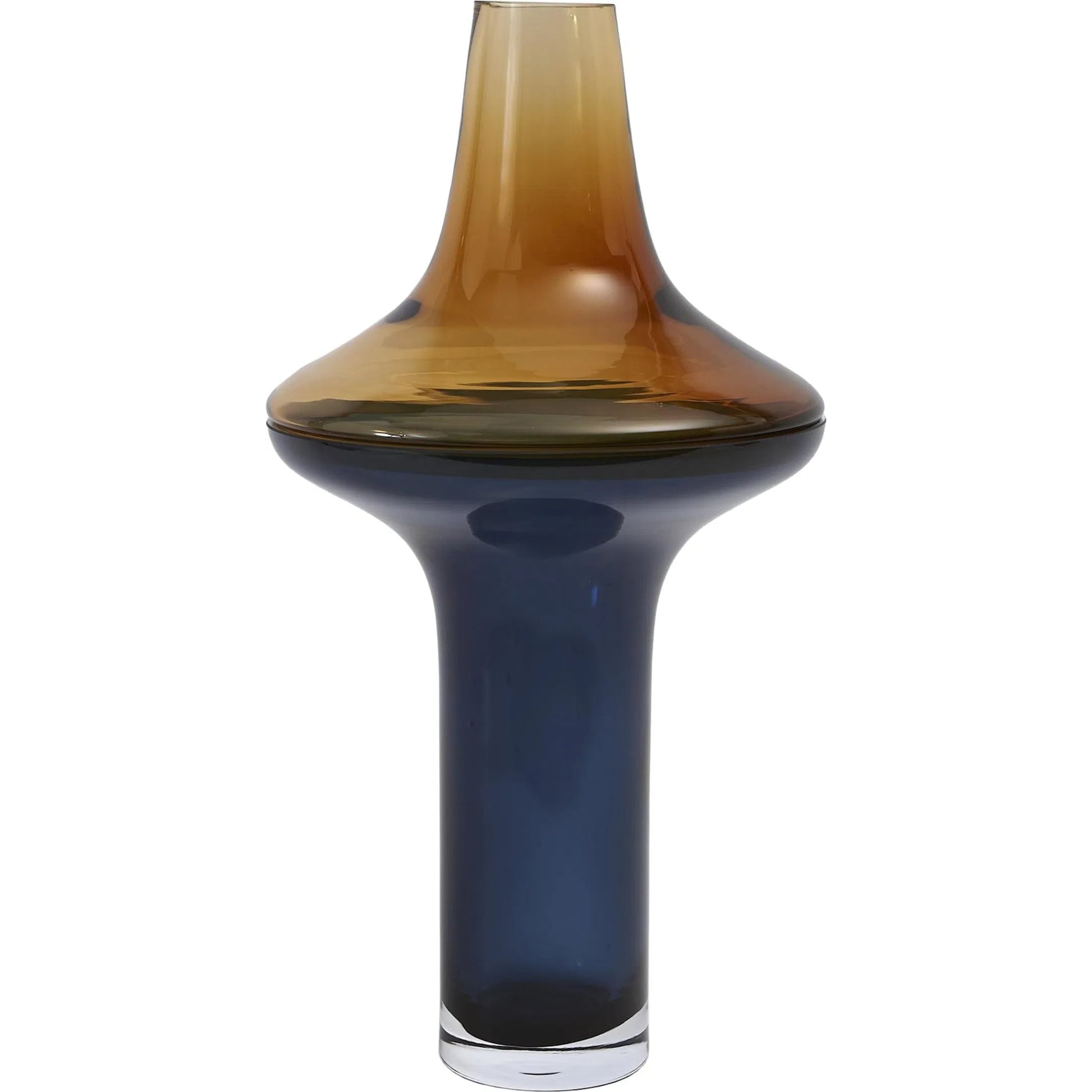 Over Cobalt Vase by Global Views. Made from art glass in a modern style.
