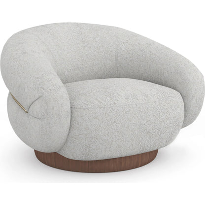 Smoosh Swivel Chair by Caracole in retro walnut, champagne gold. Made from unique in a transitional style.