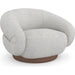 Smoosh Swivel Chair by Caracole in retro walnut, champagne gold. Made from unique in a transitional style.