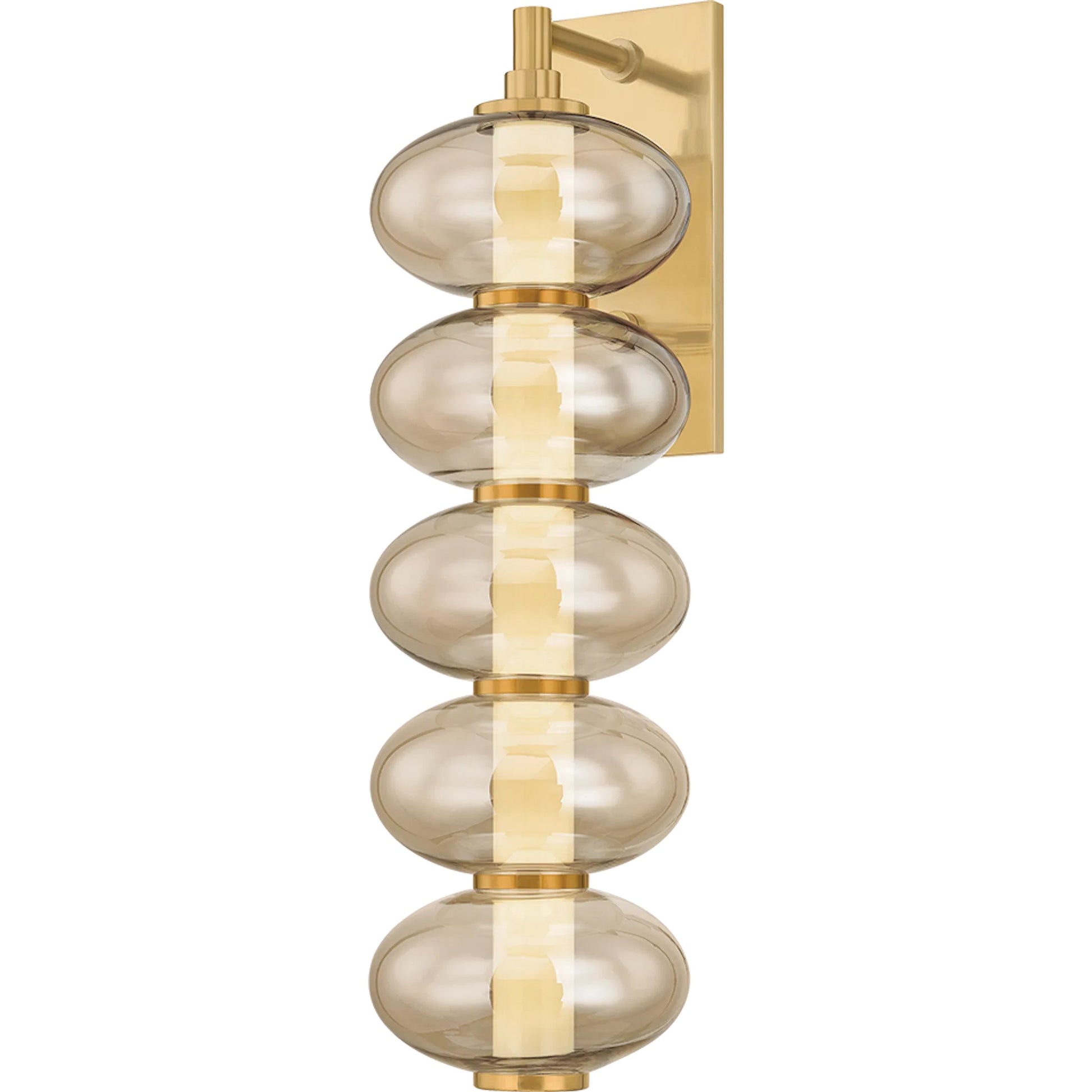 Toulouse Wall Sconce by Corbett in vintage brass. Made from brass in a modern style.