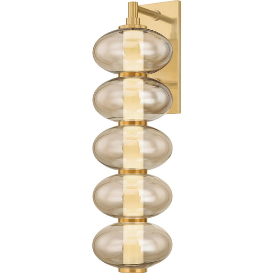 Toulouse Wall Sconce by Corbett in vintage brass. Made from brass in a unique style.