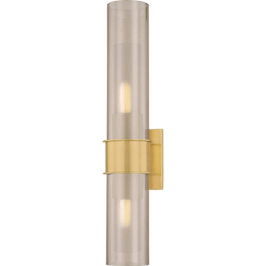 Granada Double Wall Sconce by Corbett in vintage polished brass. Made from steel in a unique style.