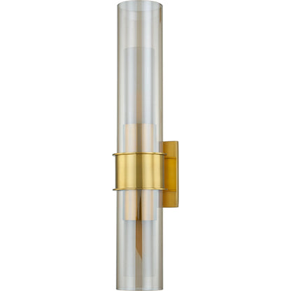Granada Double Wall Sconce by Corbett in vintage polished brass. Made from steel in a transitional style.