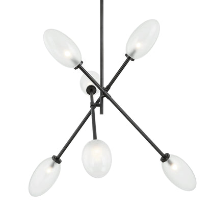 Alberton 6 Light Chandelier by Hudson Valley. Made from steel in a modern style.