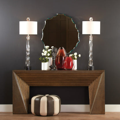 Facette Lamp W/Black Marble Base by Global Views. Made from crystal, marble in a eclectic & global style.