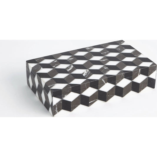 Escher Marble Box by Global Views. Made from banswara, bheslana, grafitto marble in a eclectic & global style.
