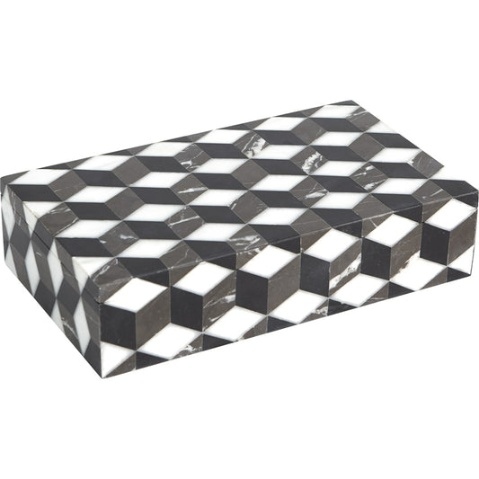 Escher Marble Box by Global Views. Made from banswara, bheslana, grafitto marble in a eclectic & global style.
