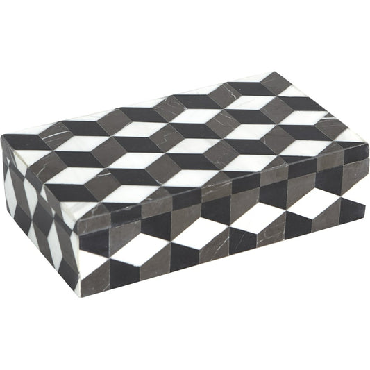 Escher Marble Box by Global Views. Made from banswara, bheslana, grafitto marble in a eclectic & global style.