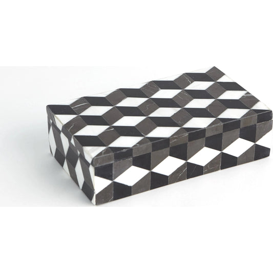 Escher Marble Box by Global Views. Made from banswara, bheslana, grafitto marble in a eclectic & global style.